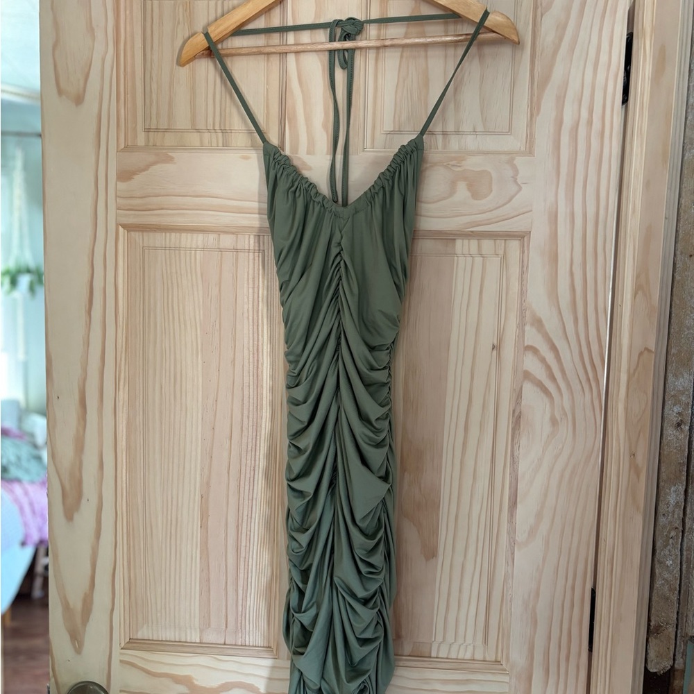 Green Ruched Dress